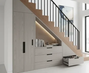 7 Lưu ý khi thiết kế tủ chân cầu thang cho nhà phố – Tiết kiệm không gian & nâng tầm thẩm mỹ